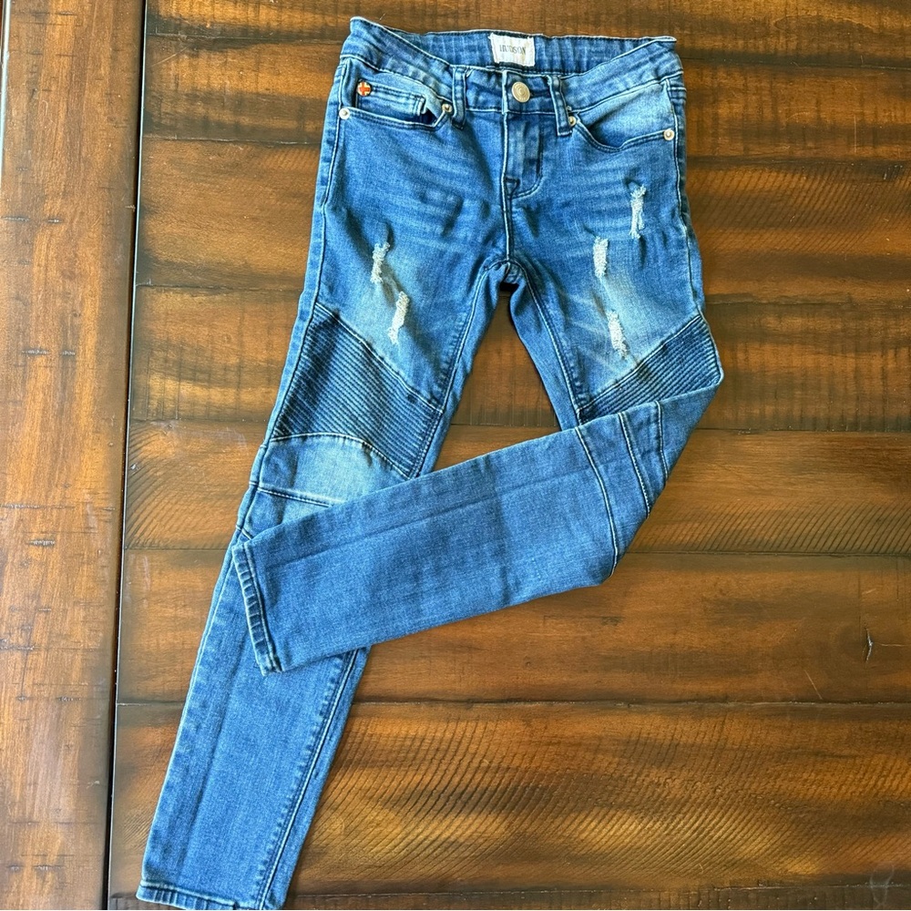 Hudson Jeans Girls Distressed Skinny Jeans - Blue Size 7